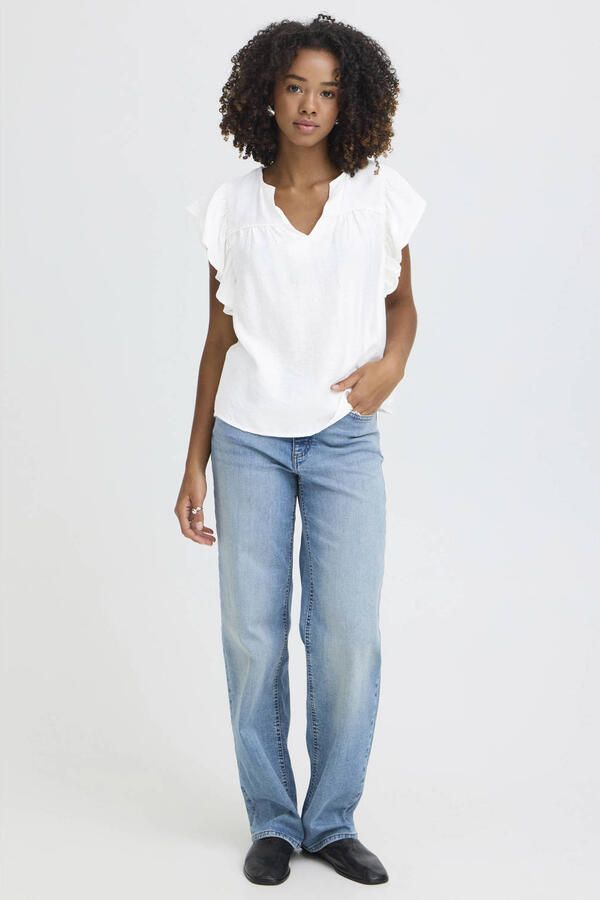 Ichi Blouse van viscosemix met ruches model 'HETTA' - Foto 3
