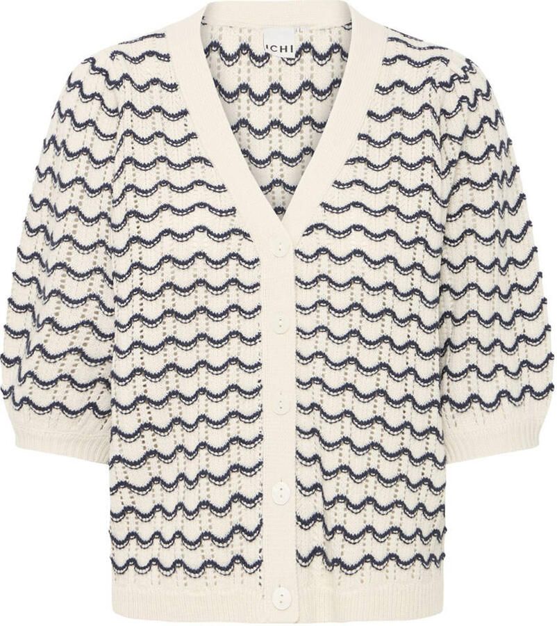 Ichi Elegante Total Eclipse Gebreide Trui Beige Dames