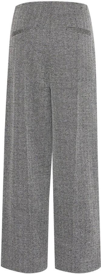 Ichi Herringbone Jacquard Broek Zwart Wit Gray Dames - Foto 2