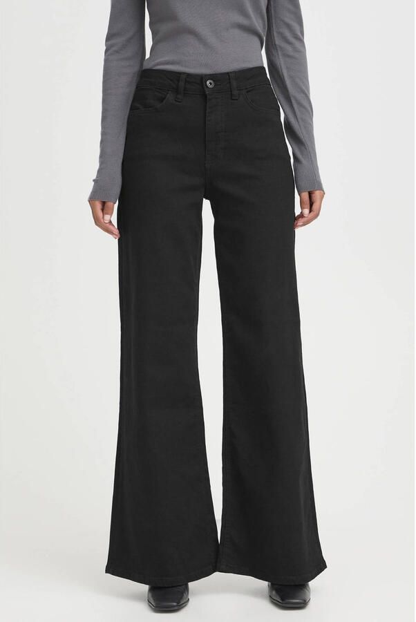 ICHI wide leg jeans black denim
