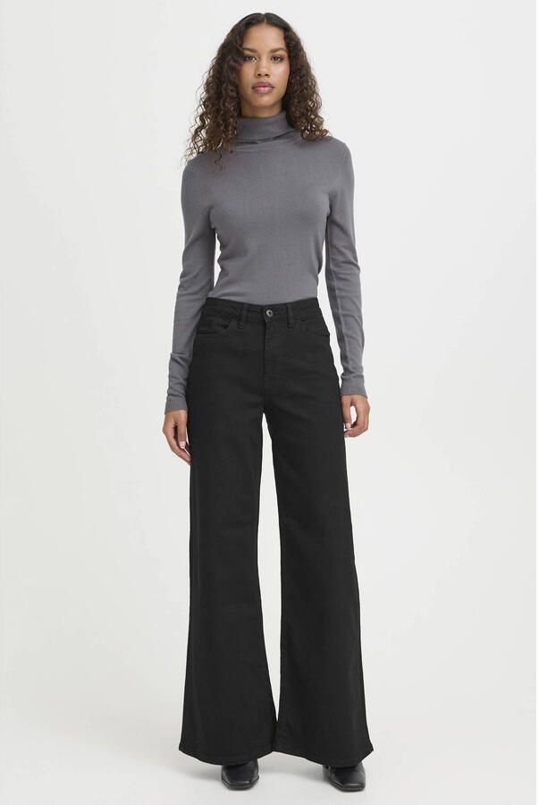 ICHI wide leg jeans black denim - Foto 3