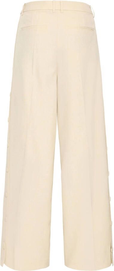 ICHI wide leg regular waist broek ecru - Foto 2