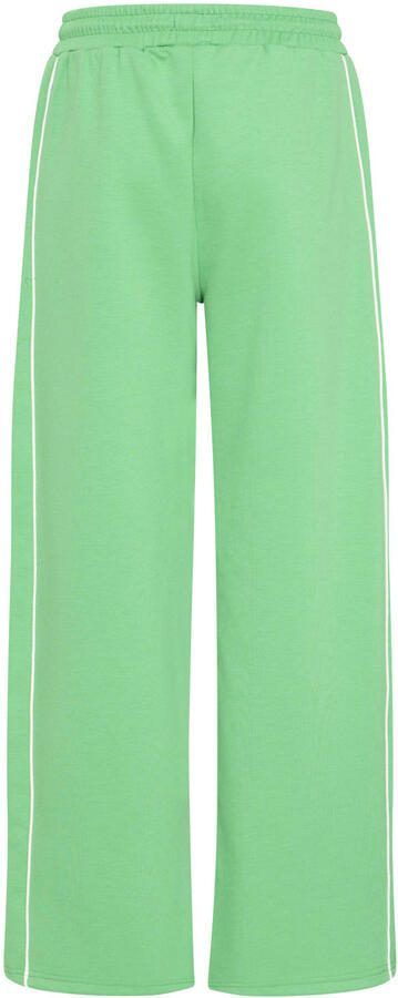 ICHI wide leg regular waist broek groen - Foto 3
