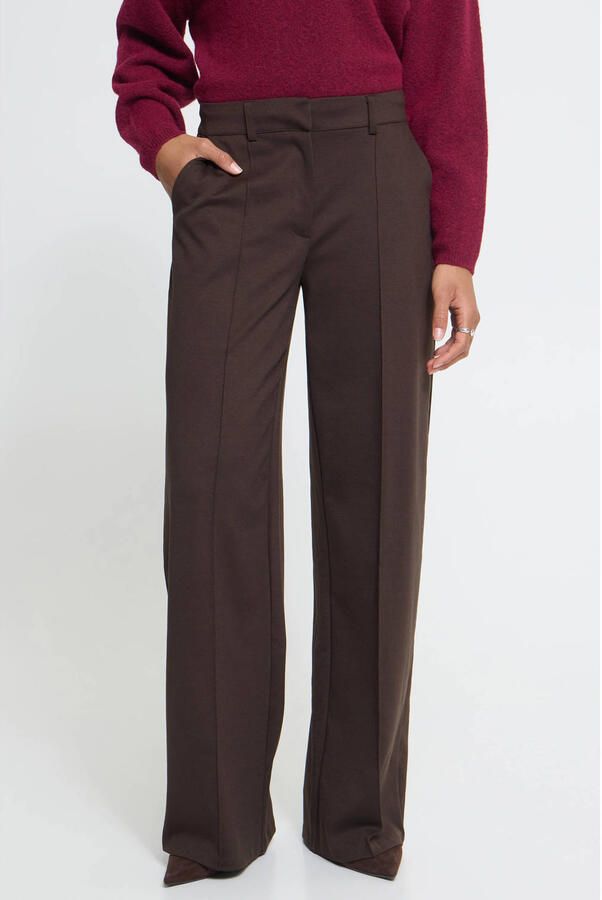 ICHI wide leg regular waist broek