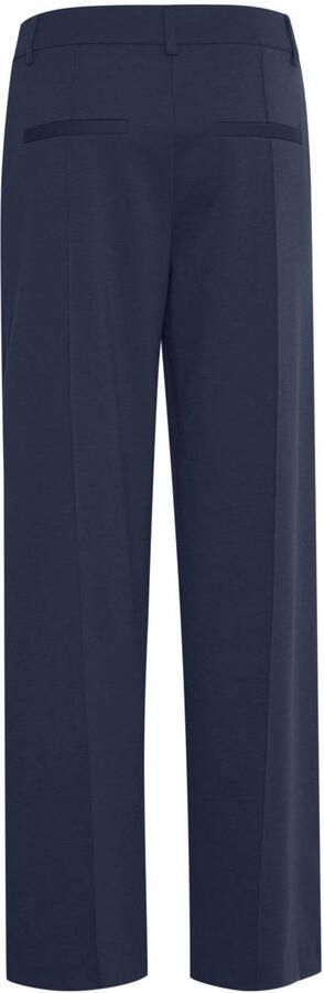 Ichi Blauwe effen broek met ritssluiting Blue Dames - Foto 4