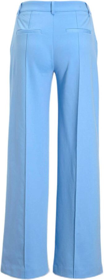 ICHI wide leg regular waist pantalon blauw