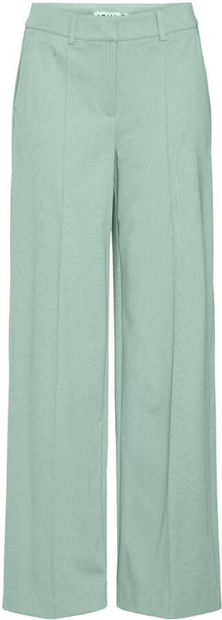 ICHI wide leg regular waist pantalon groen