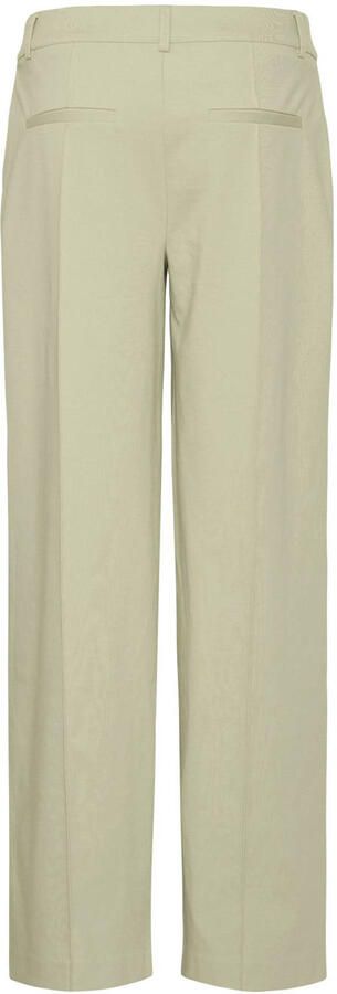 ICHI wide leg regular waist pantalon lichtgroen