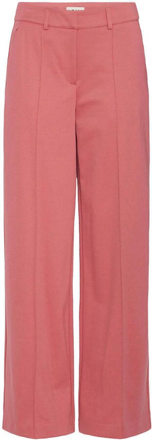 ICHI wide leg regular waist pantalon rood