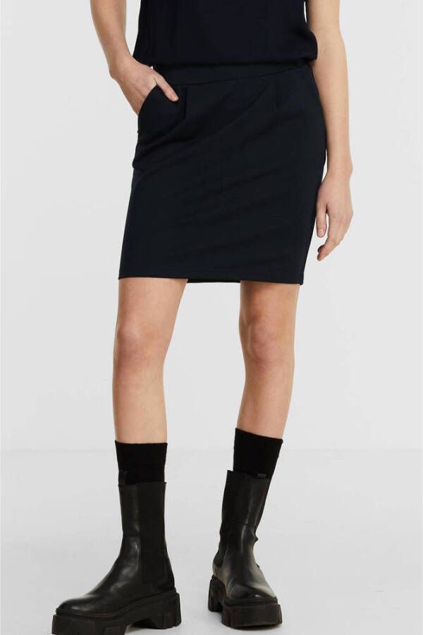 ICHI gemêleerde rok KATE donkerblauw