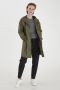 Ichi Stijlvolle Jas met Verstelbare Capuchon Green Dames - Thumbnail 1