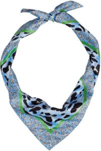 ICHI sjaal IAKORALLIA met all-over print blauw