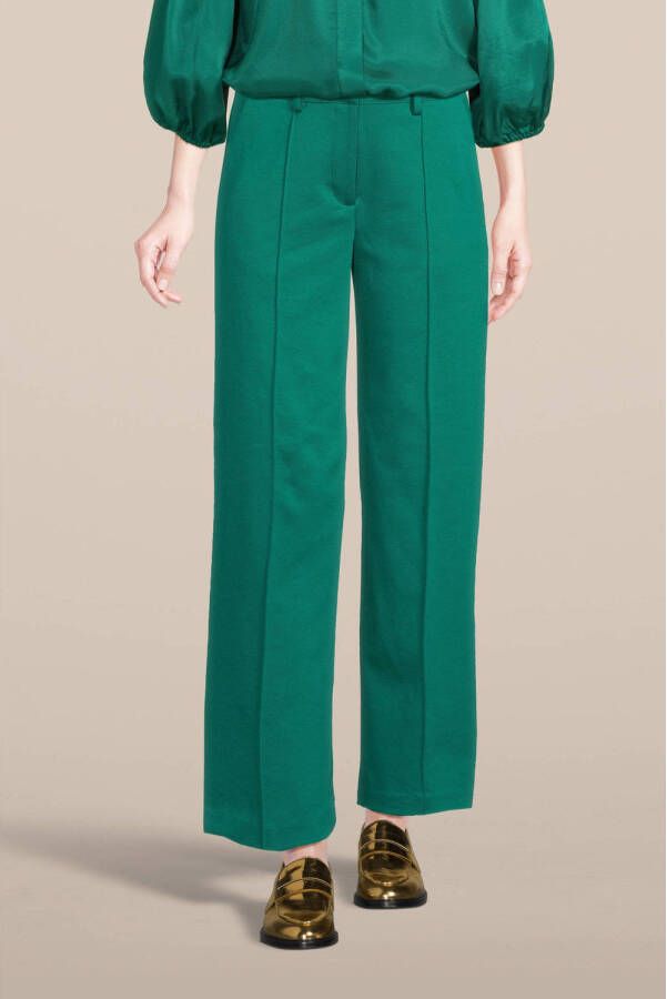 ICHI wide leg pantalon IHKATE van gerecycled polyester groen