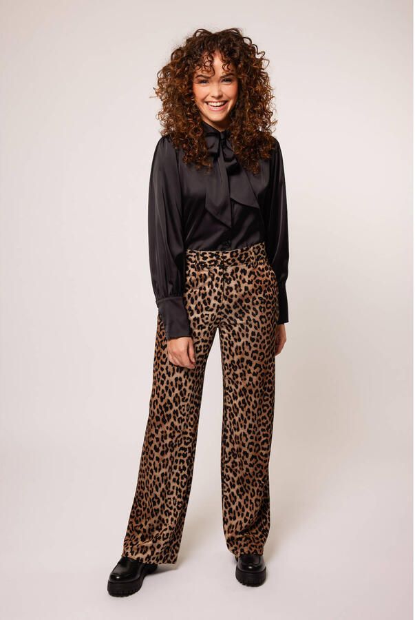 ILOSA wide leg pantalon met panterprint - Foto 1
