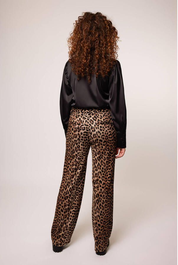 ILOSA wide leg pantalon met panterprint - Foto 2