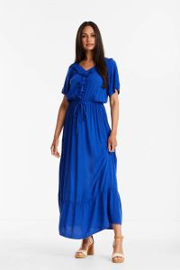 Imagine maxi jurk viscose crinkle blauw
