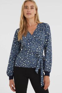 Imagine Travel overslag blouse met luipaardprint
