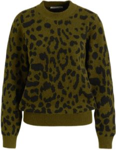 Imagine trui met luipaard print khaki