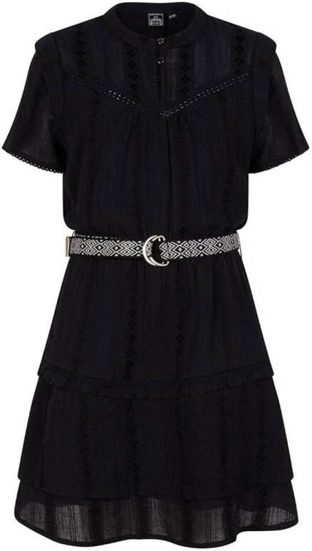 INDIAN BLUE JEANS Meisjes Jurken Little Black Dress Boho Belt Zwart