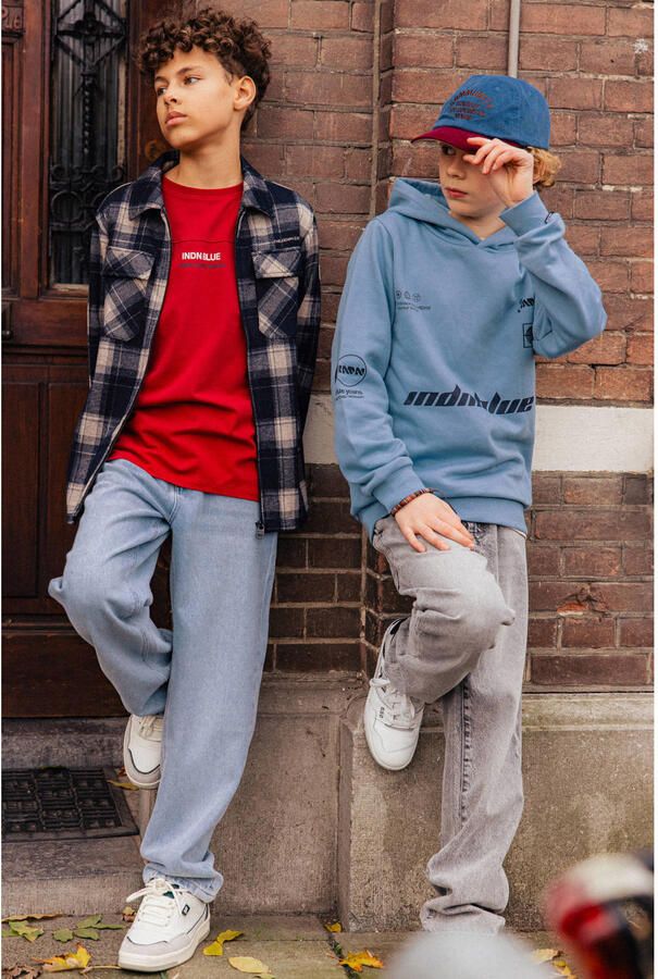 INDIAN BLUE JEANS Jongens Jeans Baggy Straight Fit Blue Jeans Lichtblauw - Foto 4