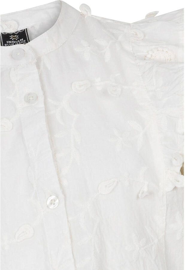 INDIAN BLUE JEANS Meisjes Blouses Flower Ruffle Shirt Longsleeve Wit - Foto 2