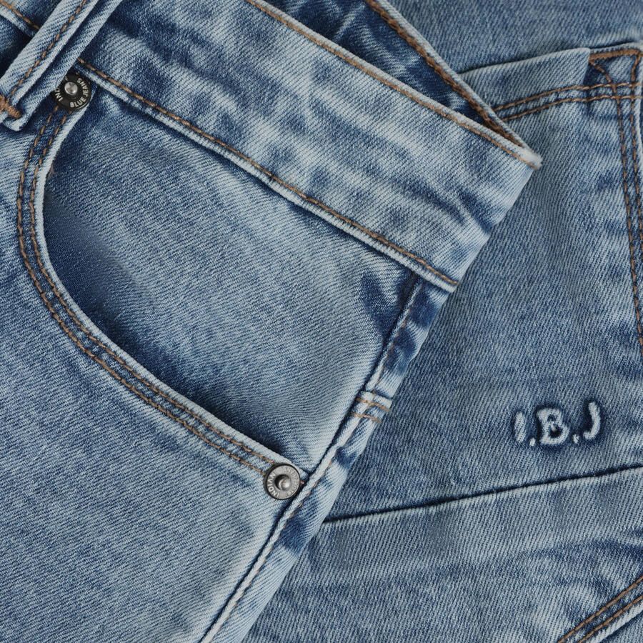 Indian Blue Jeans denim wide leg regular waist short medium blue denim - Foto 5