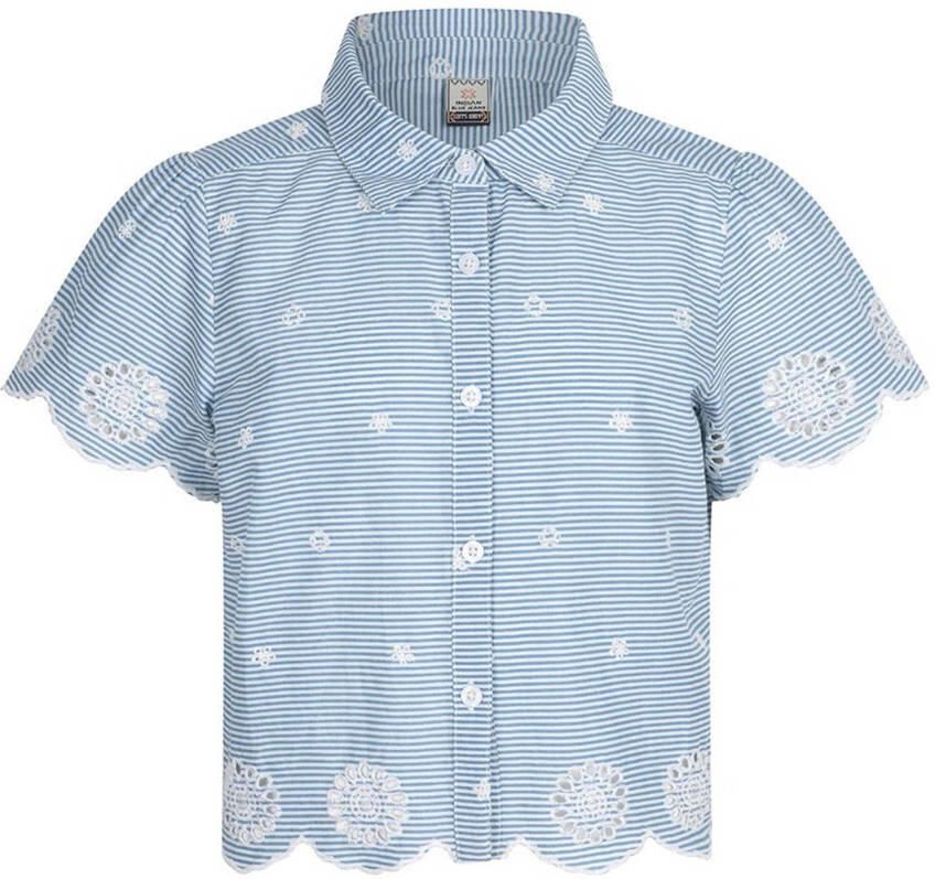 INDIAN BLUE JEANS Meisjes Blouses Stripe Embroidery Shirt Lichtblauw