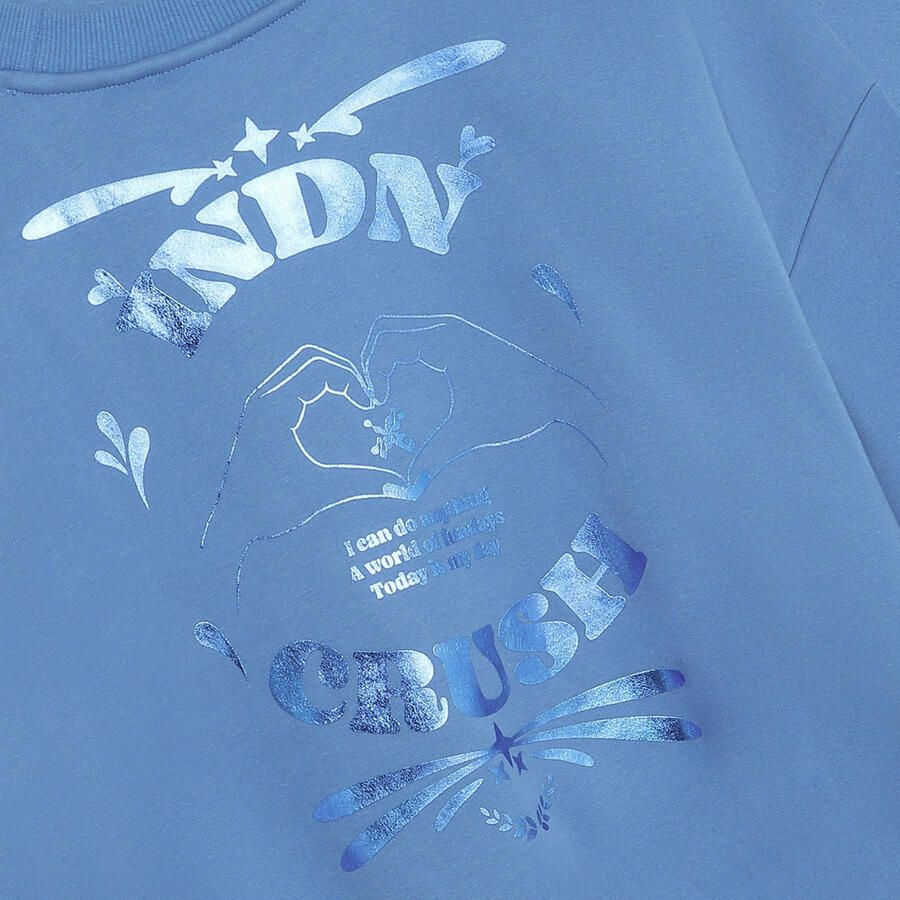 Indian Blue Jeans oversized sweater met backprint blauw Backprint - Foto 2