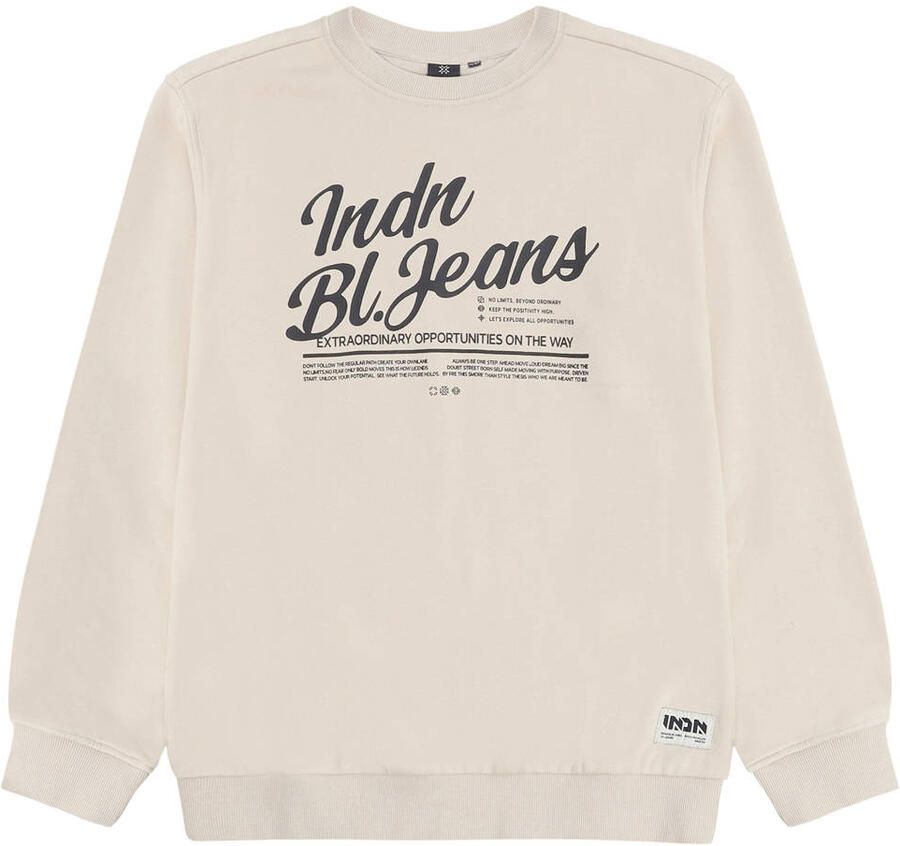 Indian Blue Jeans oversized sweater met logo lichtzand Beige Logo