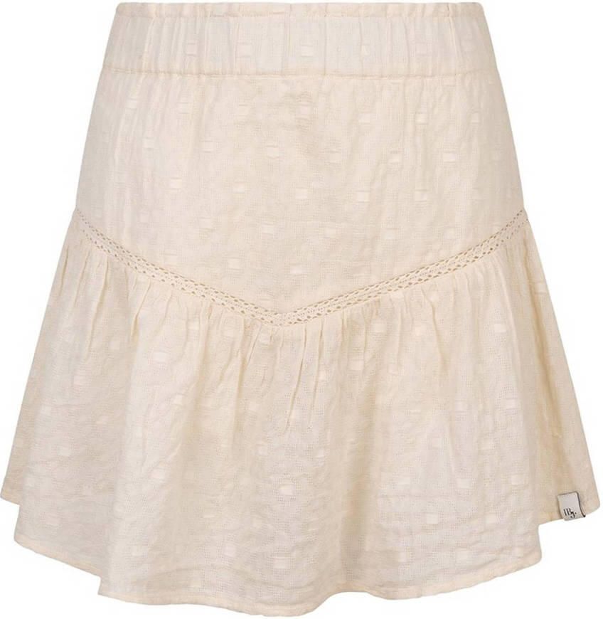 Indian Blue Jeans rok met all over print en textuur ecru