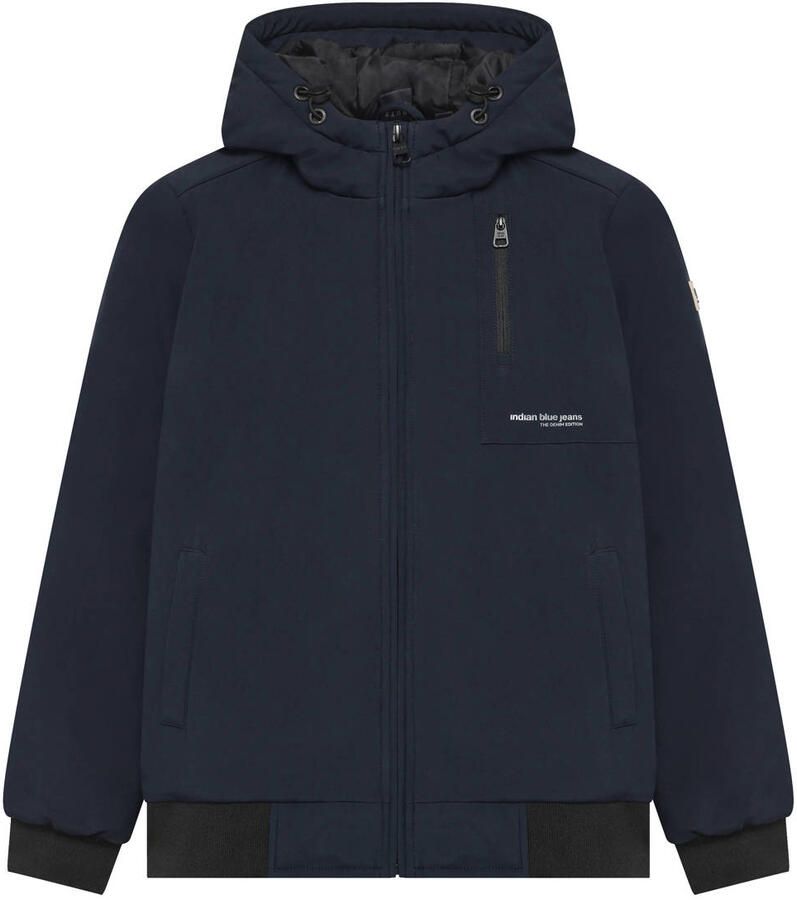 Indian Blue Jeans softshell jas donkerblauw Effen