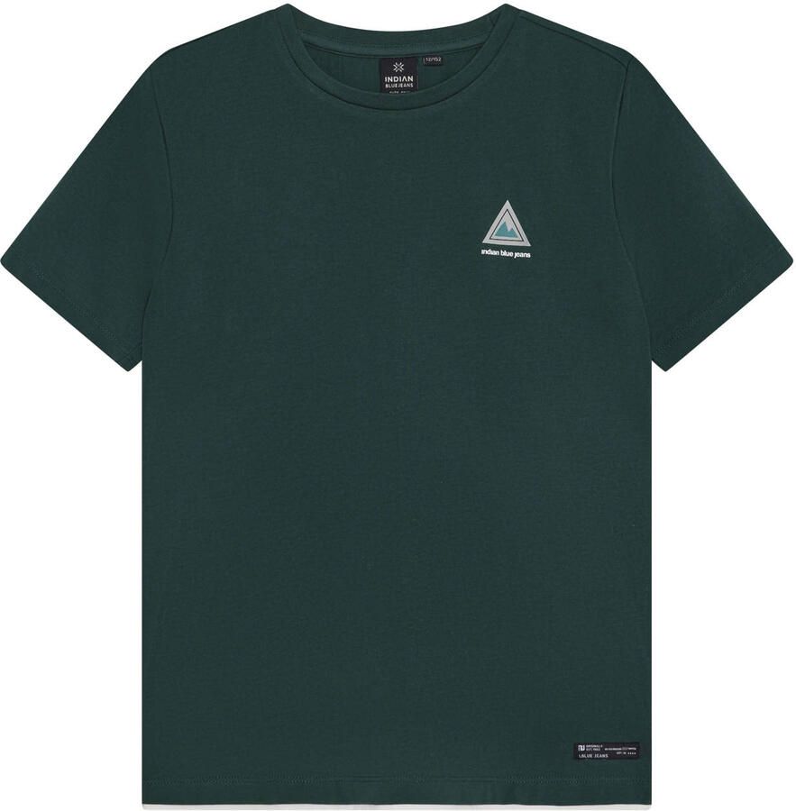 INDIAN BLUE JEANS Jongens Polo's & T-shirts T-shirt Chest And Backprint Donkergroen - Foto 3