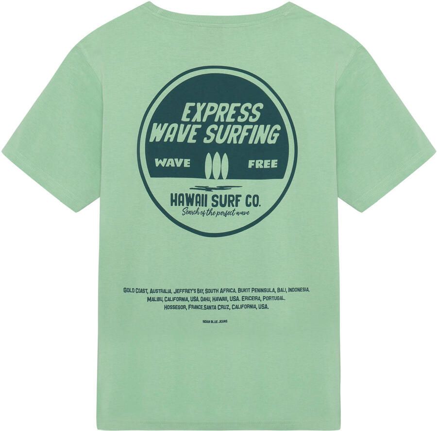 Indian Blue Jeans T-shirt met backprint groen - Foto 3