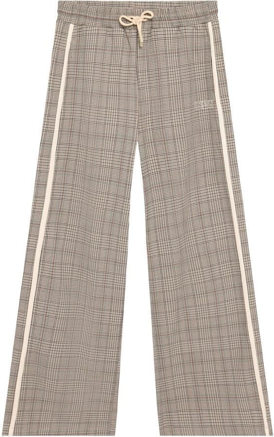 Indian Blue Jeans wide leg geruite pantalon beige