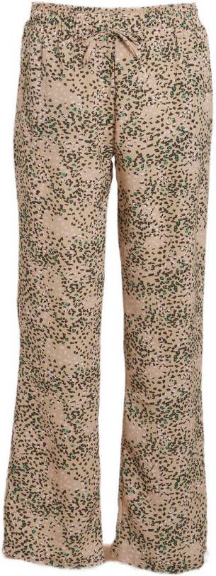 Indian Blue Jeans loose fit broek met all over print camel zand