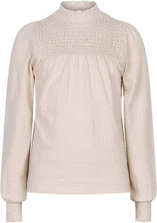 INDIAN BLUE JEANS Meisjes Tops & T-shirts Organic Long Sleeve Smocked Beige