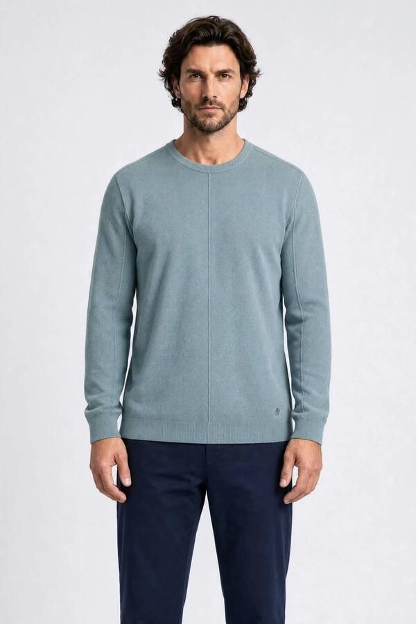 Indigold katoenen regular fit gebreide trui blauw - Foto 3