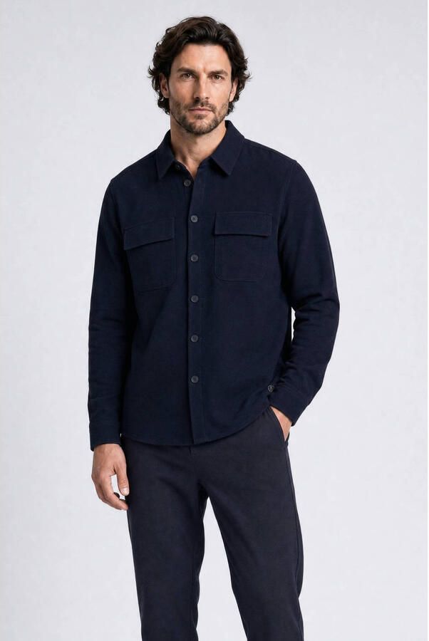Indigold regular fit casual overhemd donkerblauw