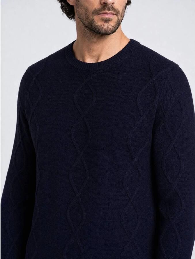 Indigold regular fit gebreide trui met wol navy - Foto 3