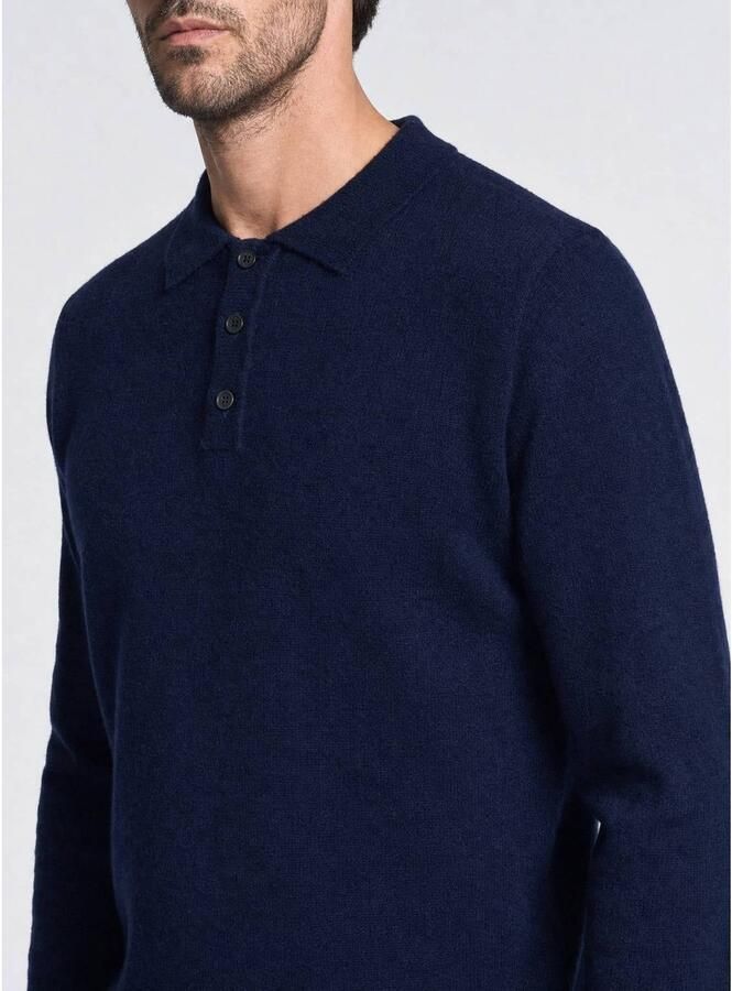 Indigold regular fit gebreide trui met wol navy - Foto 3