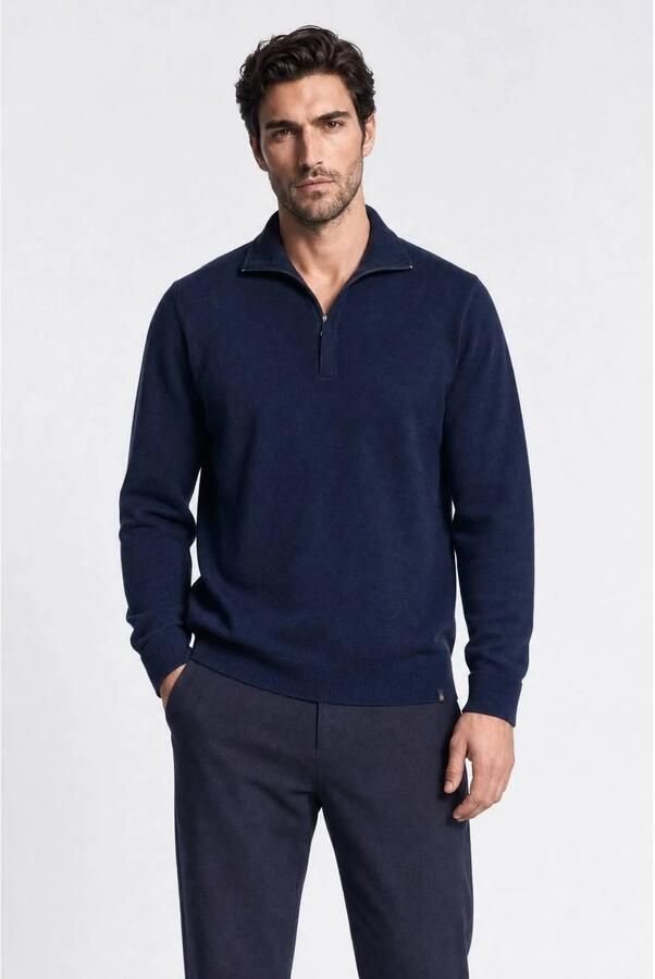 Indigold regular fit gebreide trui navy