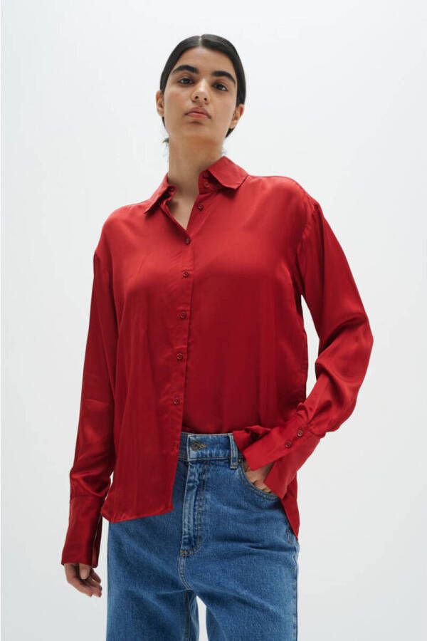 InWear Rode Blouse met Lange Mouwen Red Dames