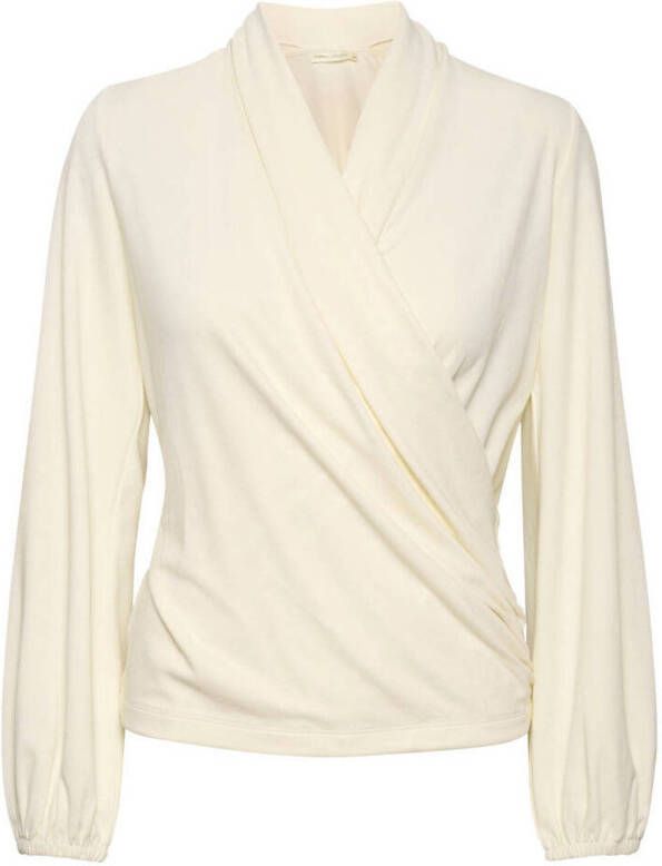 Inwear overslag top ZelanoIW met plooien lichtroze