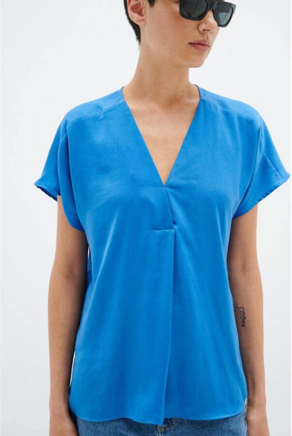 Inwear top RindaIW met plooien blauw