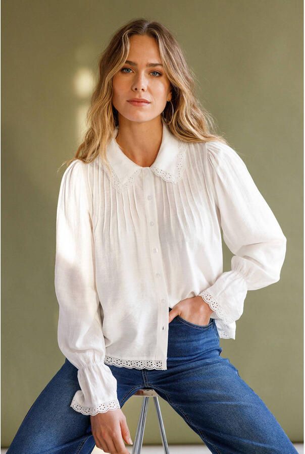 Ivy Beau blouse met broderie ecru