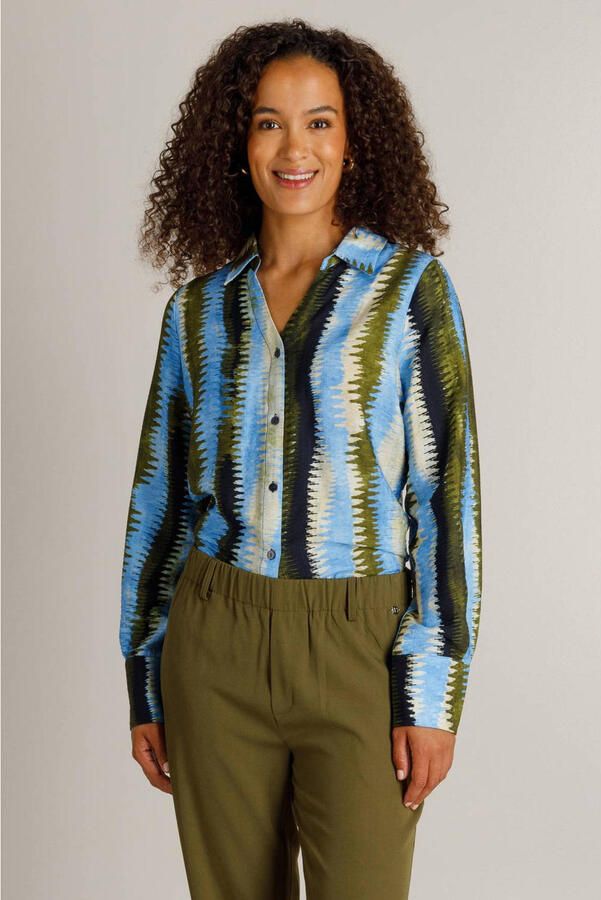 Ivy Beau blouse met print blauw