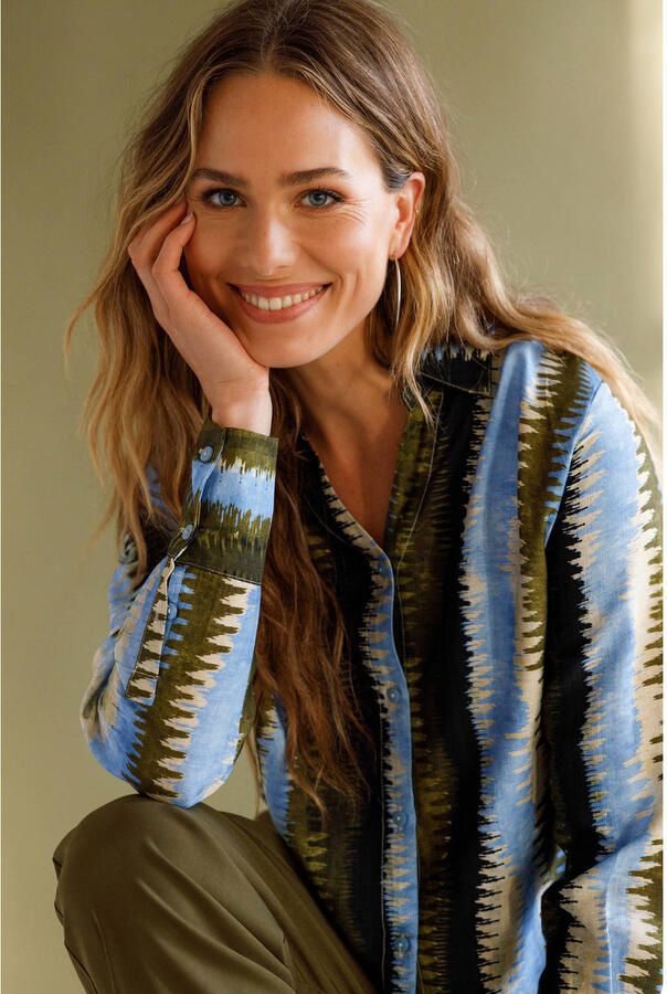 Ivy Beau blouse met print blauw - Foto 2