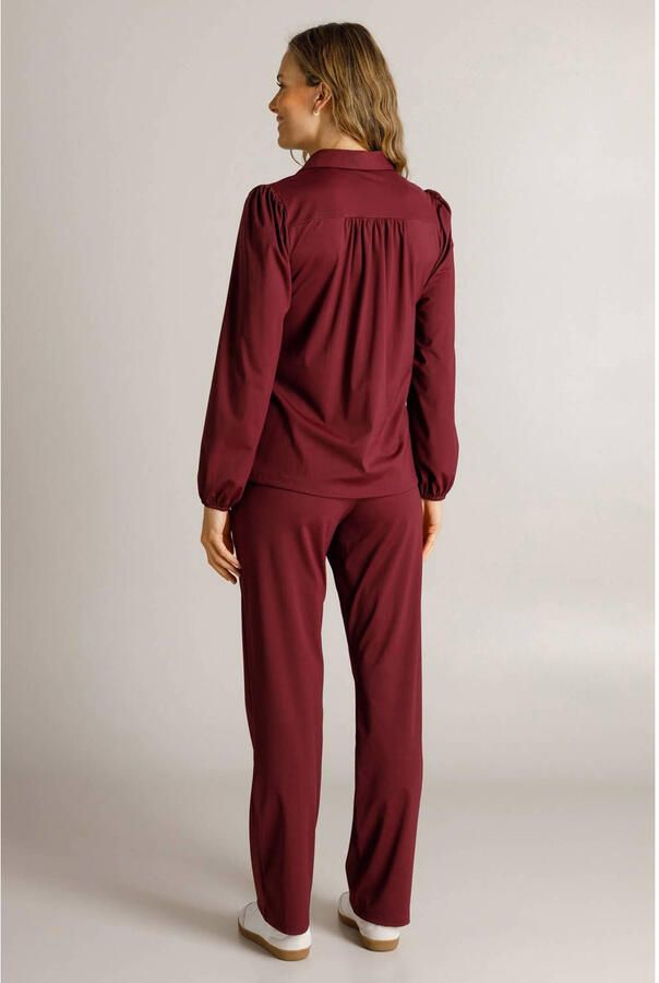 Ivy Beau blouse travelstof donkerrood - Foto 2