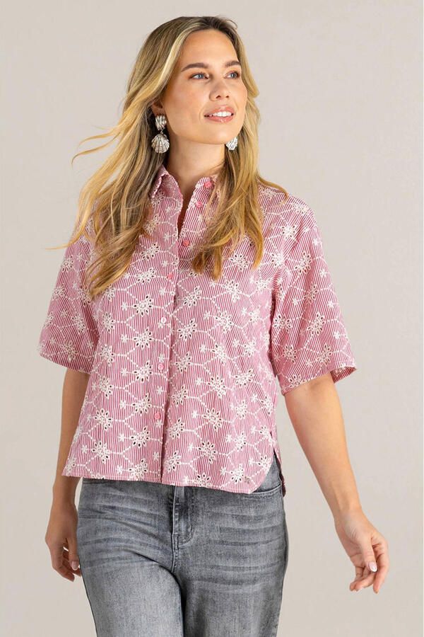 Ivy Beau blouse roze broderie