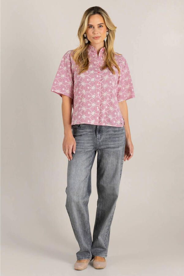 Ivy Beau blouse roze broderie - Foto 2